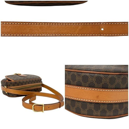 Celine Shoulder Bag Brown Macadam PVC Leather Preowned