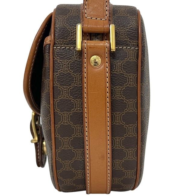 Celine Shoulder Bag Brown Macadam PVC Leather Preowned