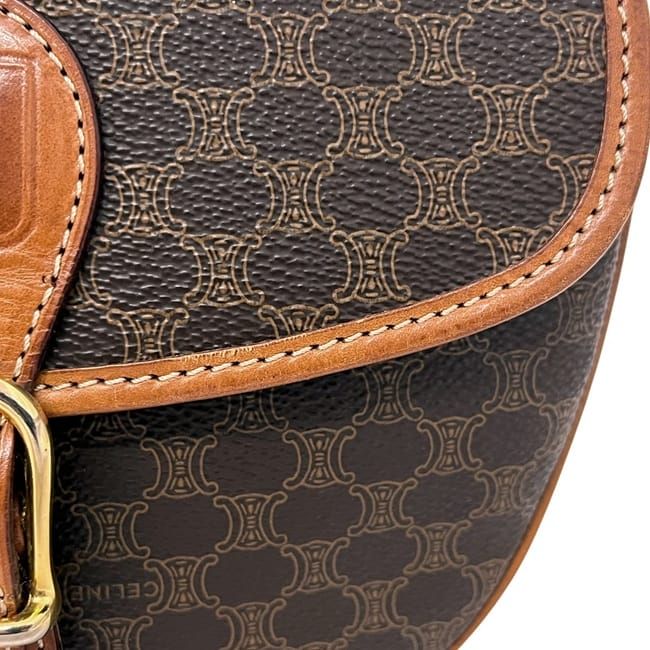 Celine Shoulder Bag Brown Macadam PVC Leather Preowned