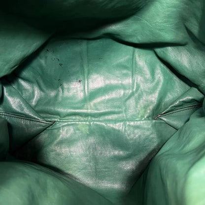 Prada Tote Bag Initial Patch Green Large Leather Nappaleather