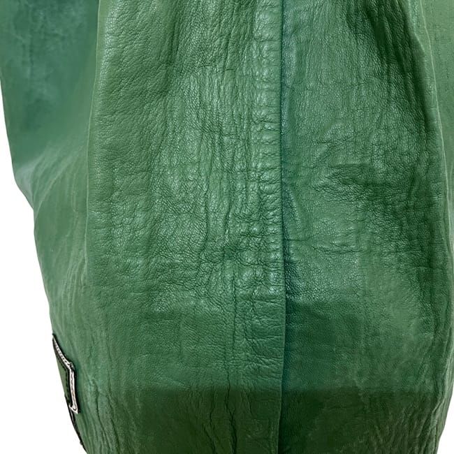 Prada Tote Bag Initial Patch Green Large Leather Nappaleather