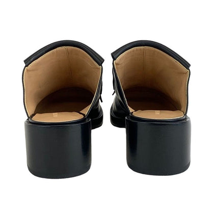 Bottega Veneta Sandals Shoes Leather Black Sabot Mule Fringe