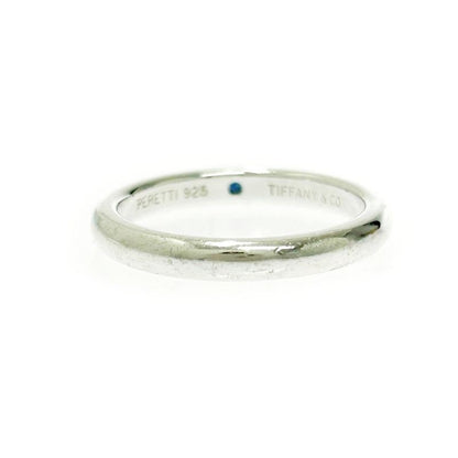 Tiffany & Co Silver Stacking Band 1p Ring 2.5g Blue 925 Engraved 511428 Ring