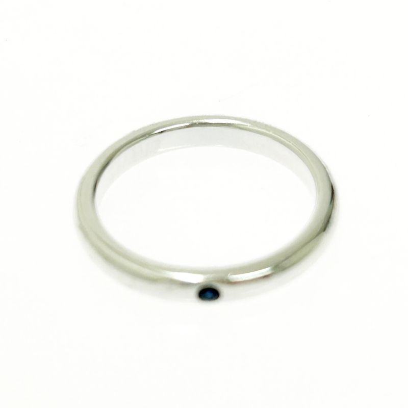 Tiffany & Co Silver Stacking Band 1p Ring 2.5g Blue 925 Engraved 511428 Ring
