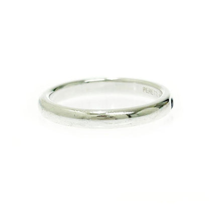 Tiffany & Co Silver Stacking Band 1p Ring 2.5g Blue 925 Engraved 511428 Ring