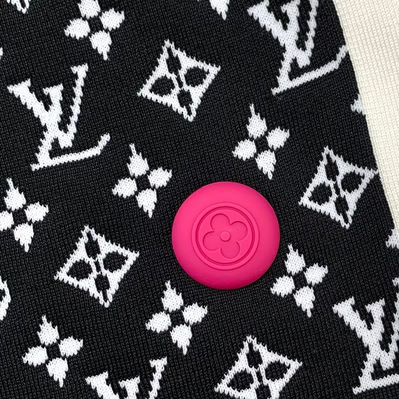 Louis Vuitton Monogram Dress Black Long Fuchsia Accent Sporty Knit