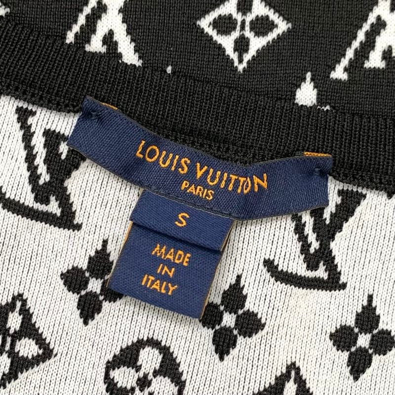 Louis Vuitton Monogram Dress Black Long Fuchsia Accent Sporty Knit