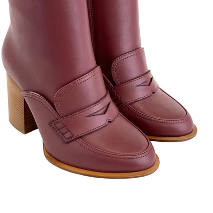 Loewe Boots Short Boots Shoes Leather Bordeaux Unused