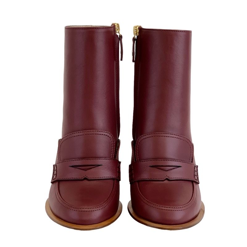 Loewe Boots Short Boots Shoes Leather Bordeaux Unused