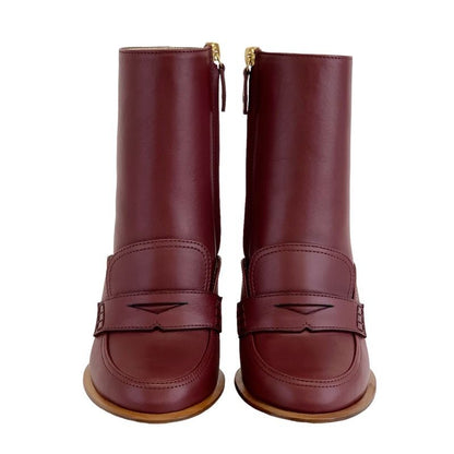 Loewe Boots Short Boots Shoes Leather Bordeaux Unused