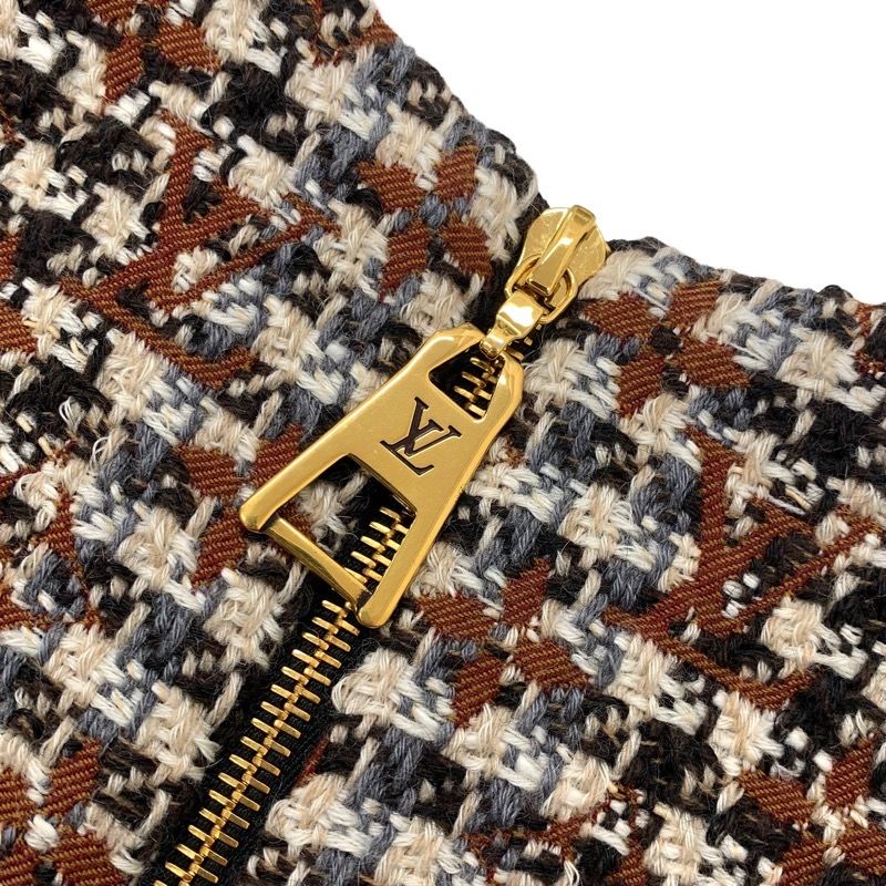 Louis Vuitton Dress Multicolor Unused Skater Dress Tweed Monogram
