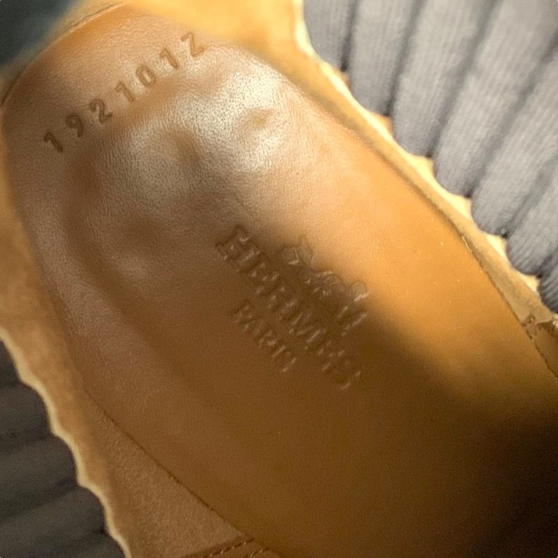 Hermes Boots Short Boots Shoes Suede Fabric Camel Brown Sock Boots