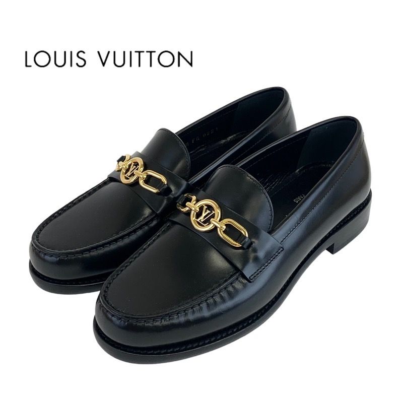 Louis Vuitton Orsaline Loafer Leather Shoes Leather Black Gold Unused Lvhardware