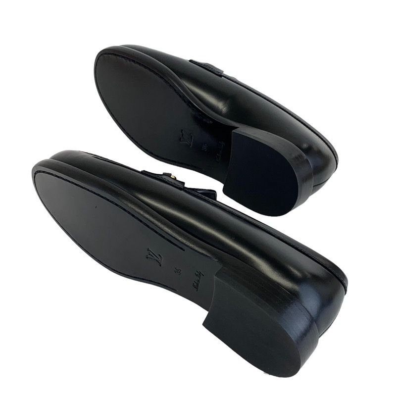 Louis Vuitton Orsaline Loafer Leather Shoes Leather Black Gold Unused Lvhardware