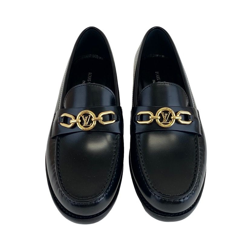 Louis Vuitton Orsaline Loafer Leather Shoes Leather Black Gold Unused Lvhardware