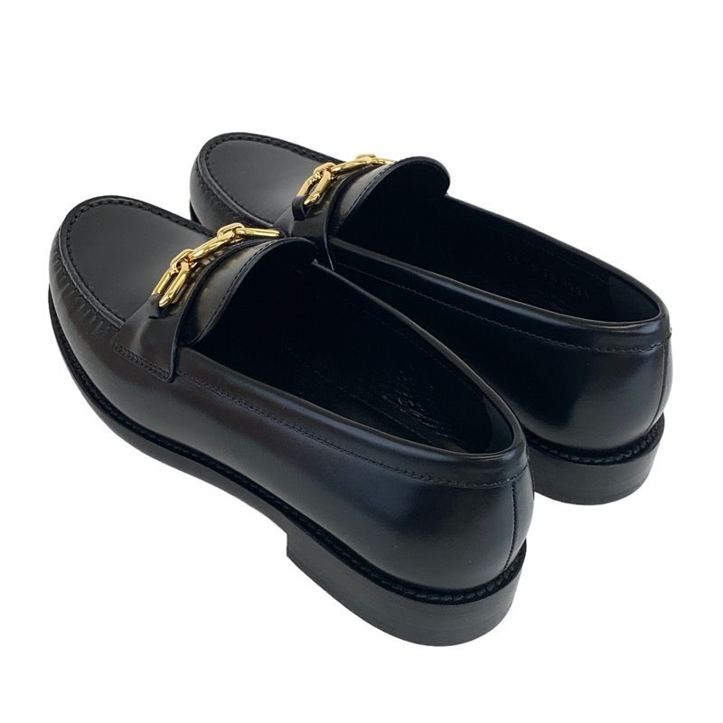 Louis Vuitton Orsaline Loafer Leather Shoes Leather Black Gold Unused Lvhardware