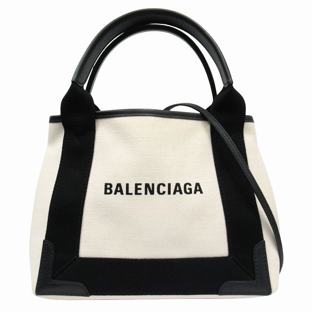 Balenciaga "cabas" Cabas Su XS 2way Shoulder Hand Bag Canvas Leather Logo