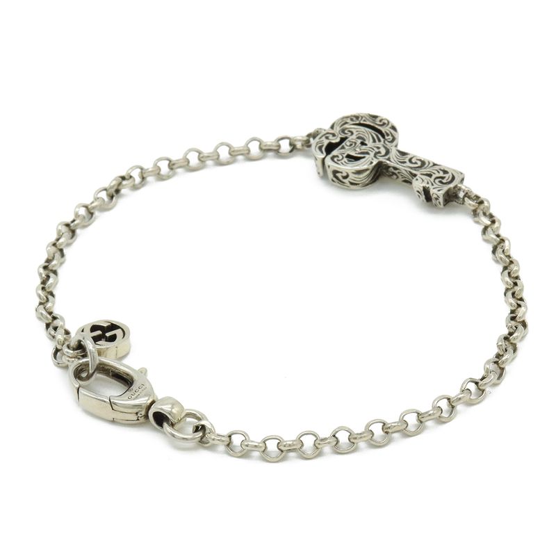 Gucci Double G Key Bracelet Chain Arabesque Ag925 Sv925 Silver #17
