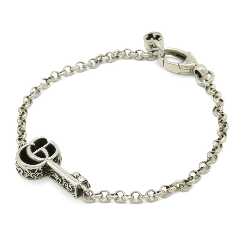 Gucci Double G Key Bracelet Chain Arabesque Ag925 Sv925 Silver #17
