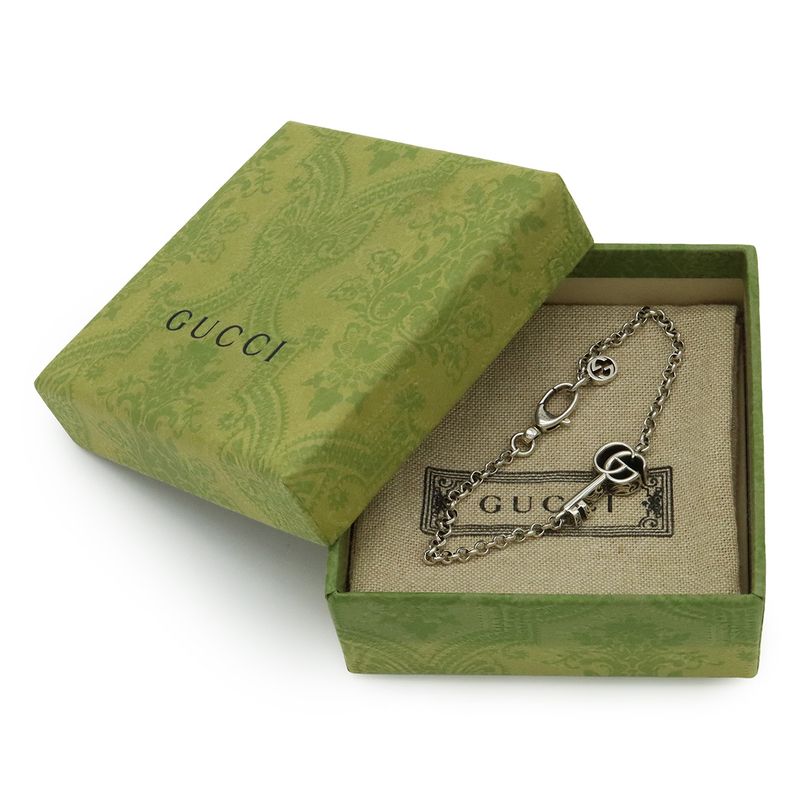 Gucci Double G Key Bracelet Chain Arabesque Ag925 Sv925 Silver #17