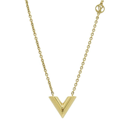 Louis Vuitton Necklace Escential V Essential Pendant GP Gold M00857