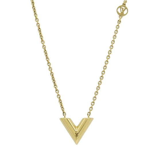 Louis Vuitton Necklace Escential V Essential Pendant GP Gold M00857