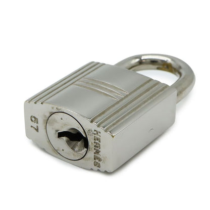 Hermes Cadenas Padlock No.57 Key Keyed Metal Silver