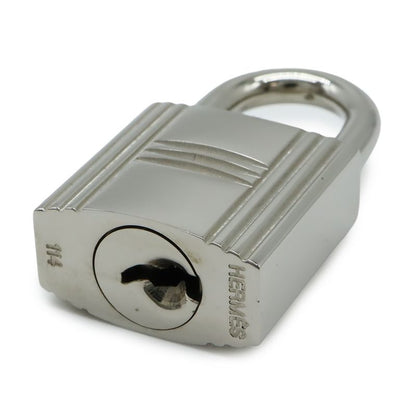 Hermes Cadenas Padlock No.114 Key Keyed Metal Silver