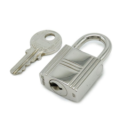 Hermes Cadenas Padlock No.107 Key Keyed Metal Silver