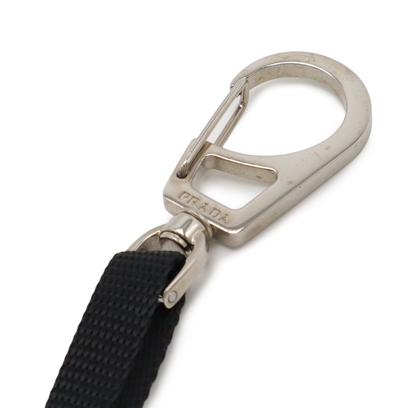 Prada Triangle Logo Multi Pouch Small Pouch with Neck Strap Nylon Leather Nero