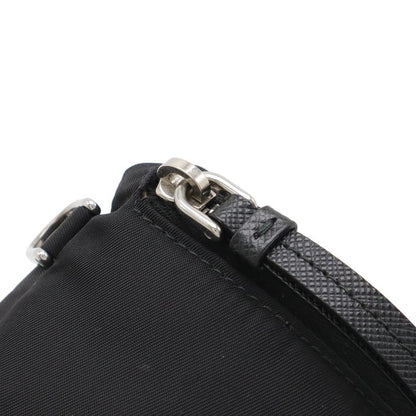 Prada Triangle Logo Multi Pouch Small Pouch with Neck Strap Nylon Leather Nero