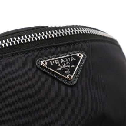 Prada Triangle Logo Multi Pouch Small Pouch with Neck Strap Nylon Leather Nero