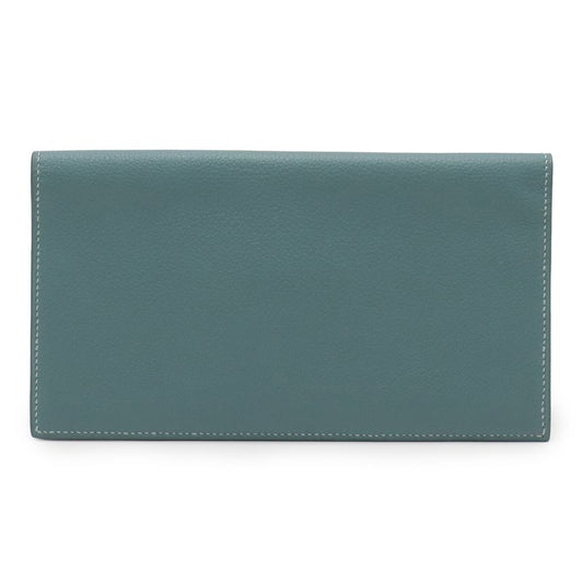 Hermes Mc2 Fleming Bifold Long Wallet Bifold Long Wallet Vorsoft Leather Aqua