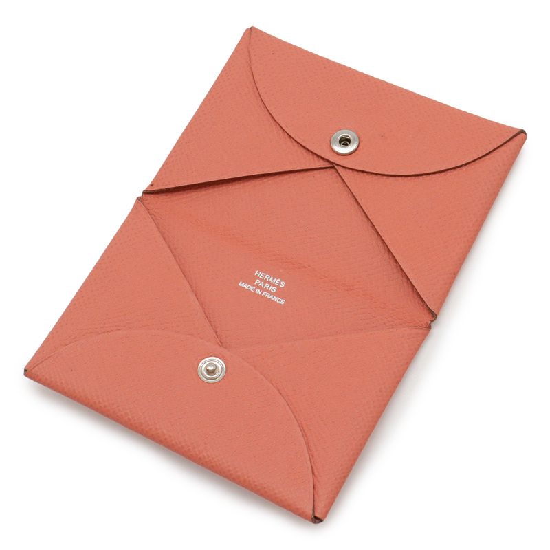 Hermes Calvi Card Case Business Card Holder Pass Case Vaux Epson Leather