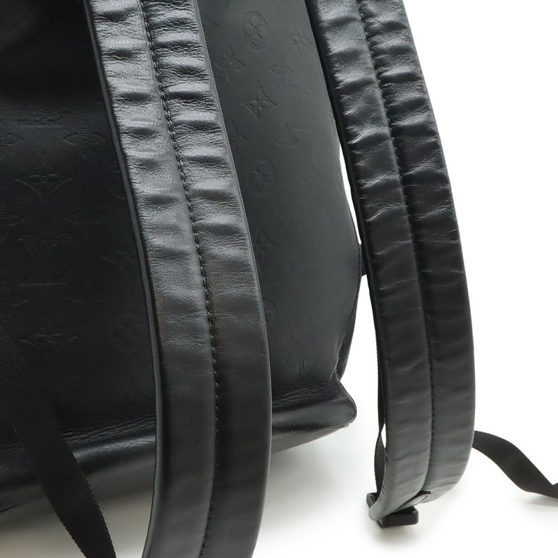 Louis Vuitton Monogram Shadow Chalk Backpack Sac Leather Noir Black Men M44614