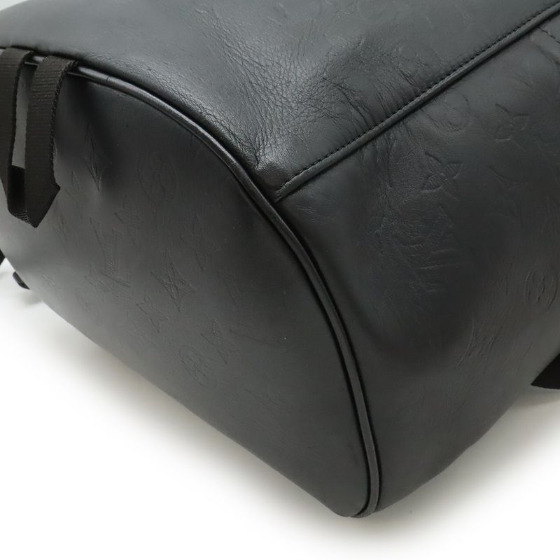 Louis Vuitton Monogram Shadow Chalk Backpack Sac Leather Noir Black Men M44614