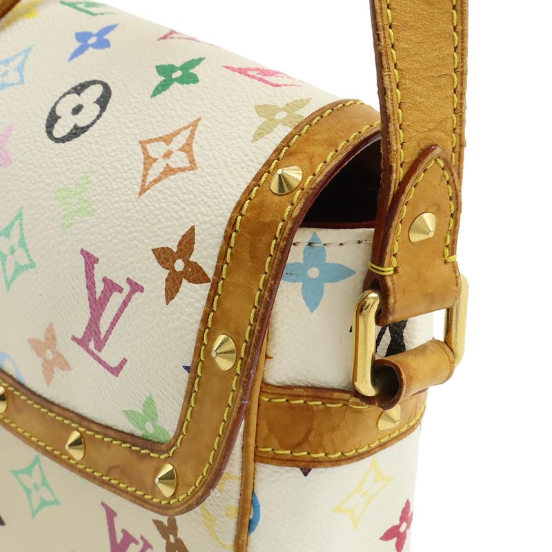 Louis Vuitton Monogram Multicolor Sologne Shoulder Bag Crossbody Bron White