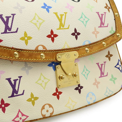 Louis Vuitton Monogram Multicolor Sologne Shoulder Bag Crossbody Bron White