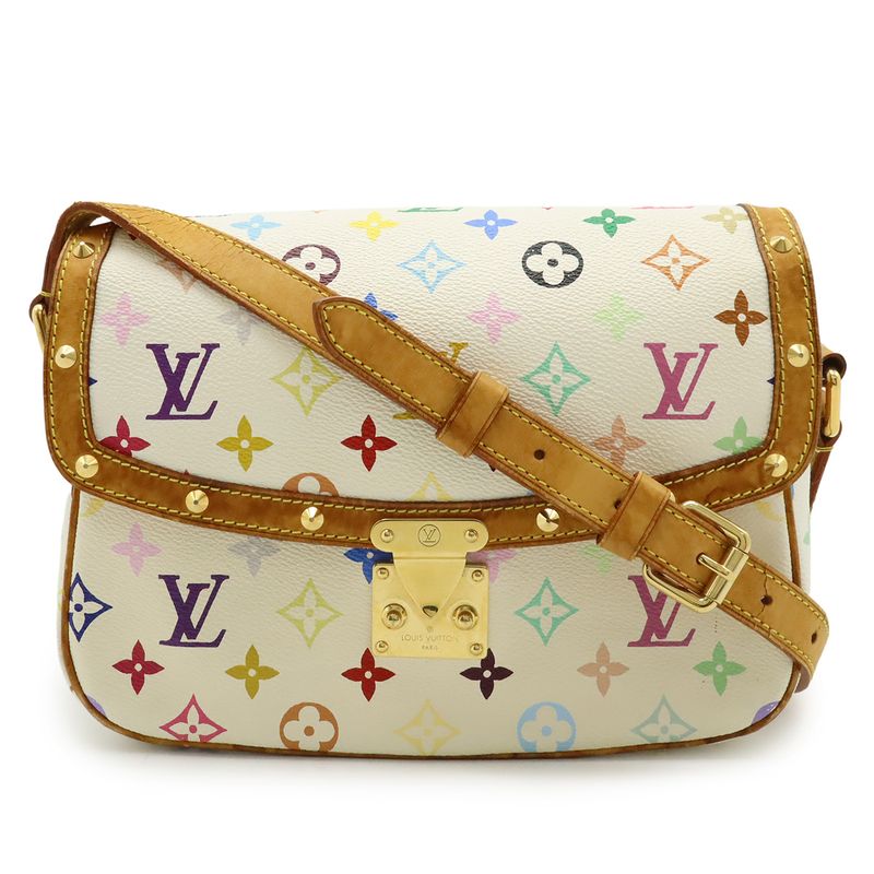 Louis Vuitton Monogram Multicolor Sologne Shoulder Bag Crossbody Bron White