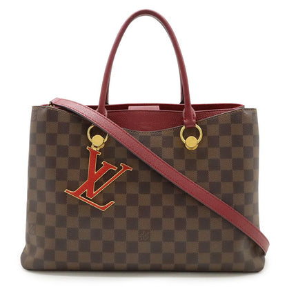 Louis Vuitton Damier LV Riverside Handbag Tote Bag 2way Shoulder Bag Redouvin