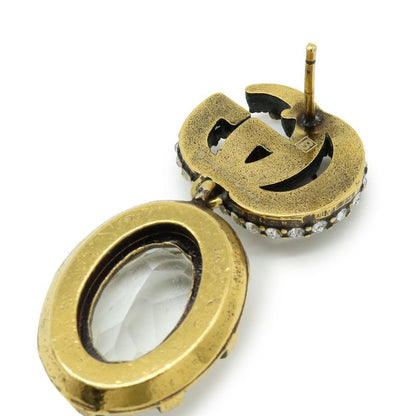 Gucci Crystal Double G Earrings Drop Earrings Swing Earrings GP Stone 629659