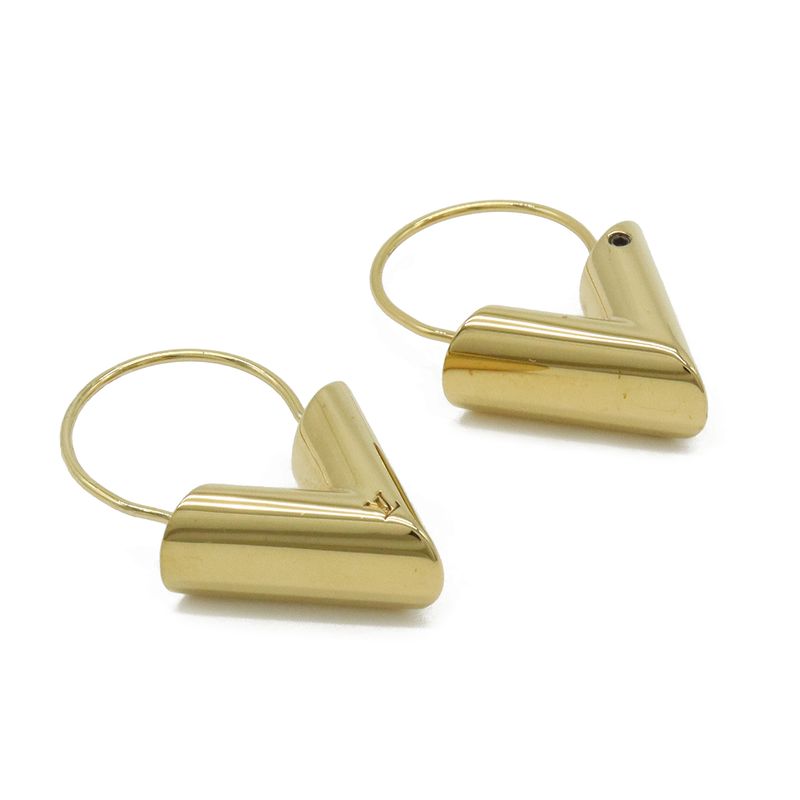 Louis Vuitton Earrings Escential V Hoop Earrings GP Gold M61088