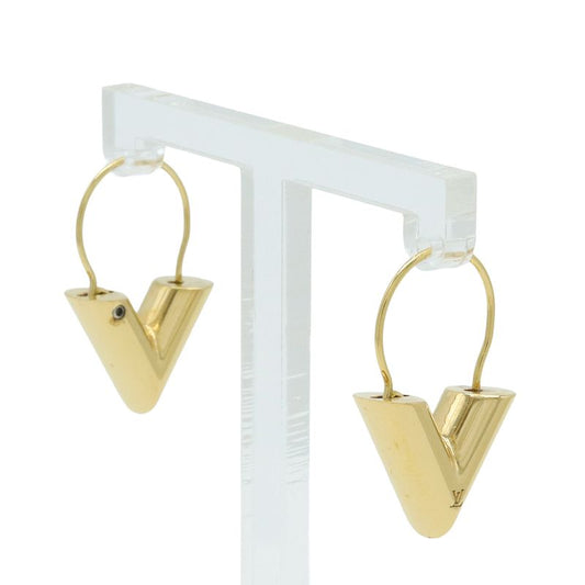 Louis Vuitton Earrings Escential V Hoop Earrings GP Gold M61088