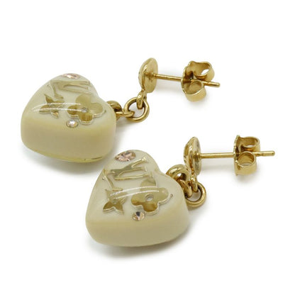 Louis Vuitton Bucheur D'oreil Uncoulusion Earrings Heart Motif GP Resin Clesme
