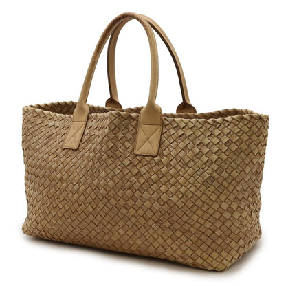 Bottega Veneta Intrecciato Cabas MM Tote Bag Leather Beige with Pouch Limited