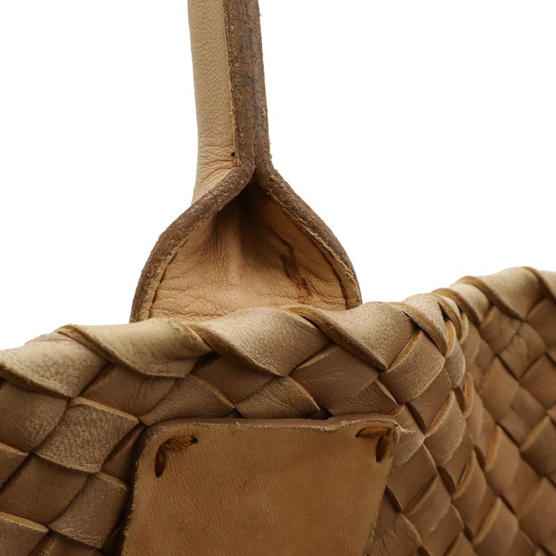 Bottega Veneta Intrecciato Cabas MM Tote Bag Leather Beige with Pouch Limited