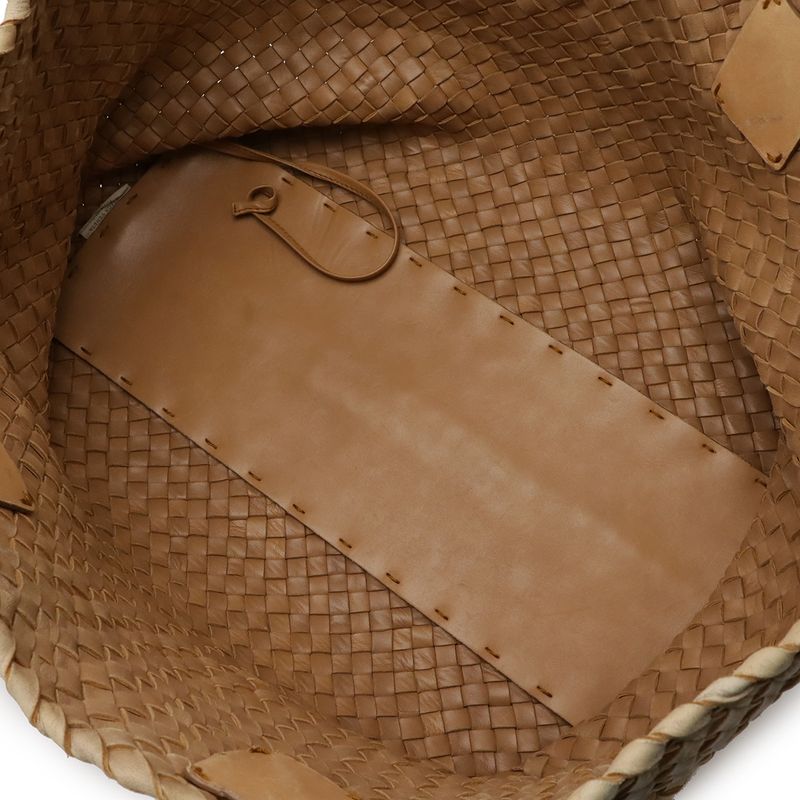 Bottega Veneta Intrecciato Cabas MM Tote Bag Leather Beige with Pouch Limited