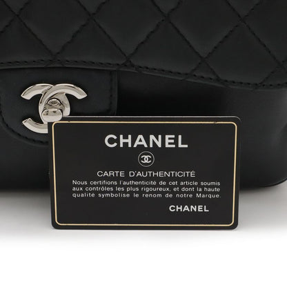 Chanel Matelasse Coco Mark Chain Shoulder Bag Flap Bag Lambskin Leather Black