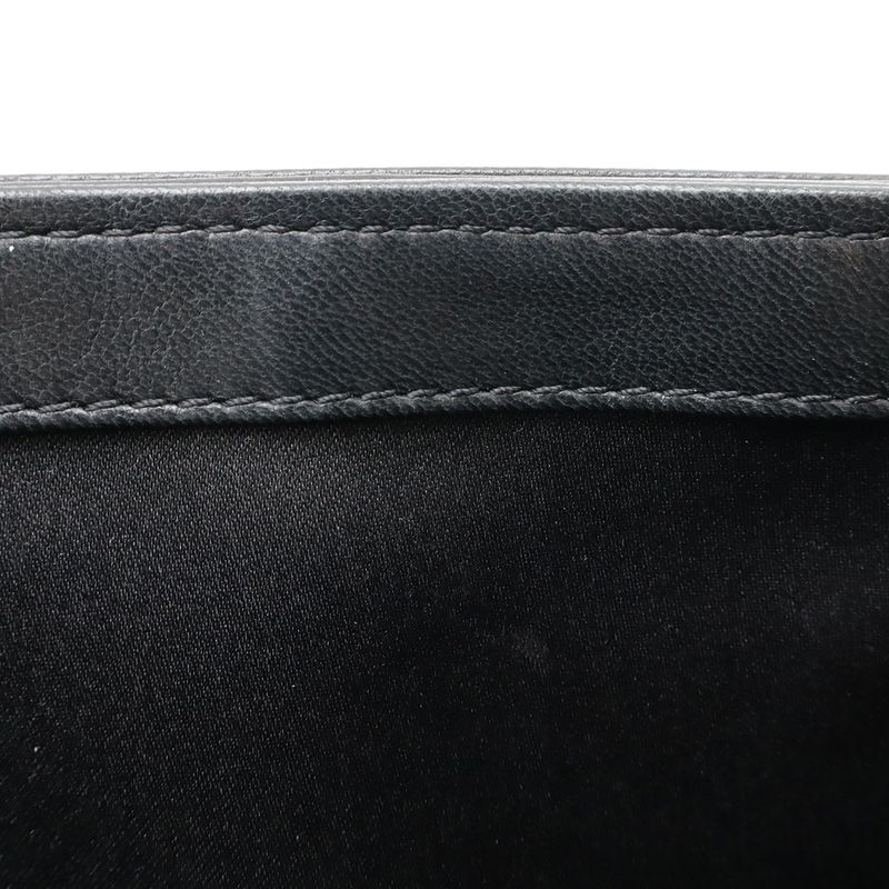 Chanel Matelasse Coco Mark Chain Shoulder Bag Flap Bag Lambskin Leather Black