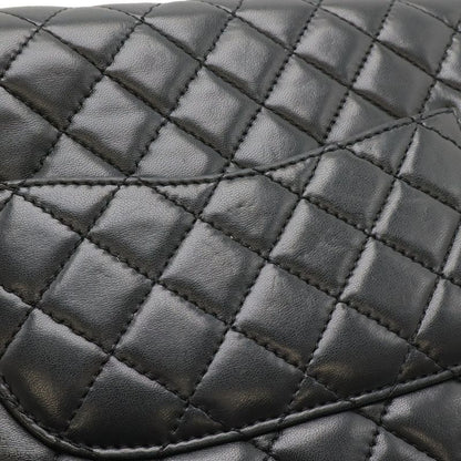 Chanel Matelasse Coco Mark Chain Shoulder Bag Flap Bag Lambskin Leather Black